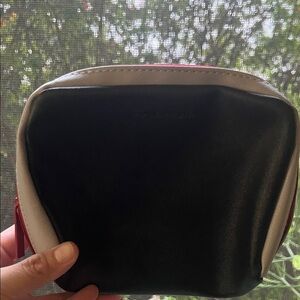 Cole Haan black ,silver and red Cosmetic Bag
